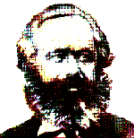 a portrait of Karl Marx